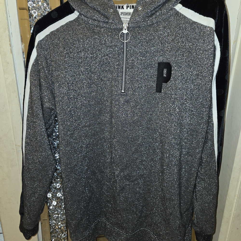Pink Victoria's Secret Gray Hoodie